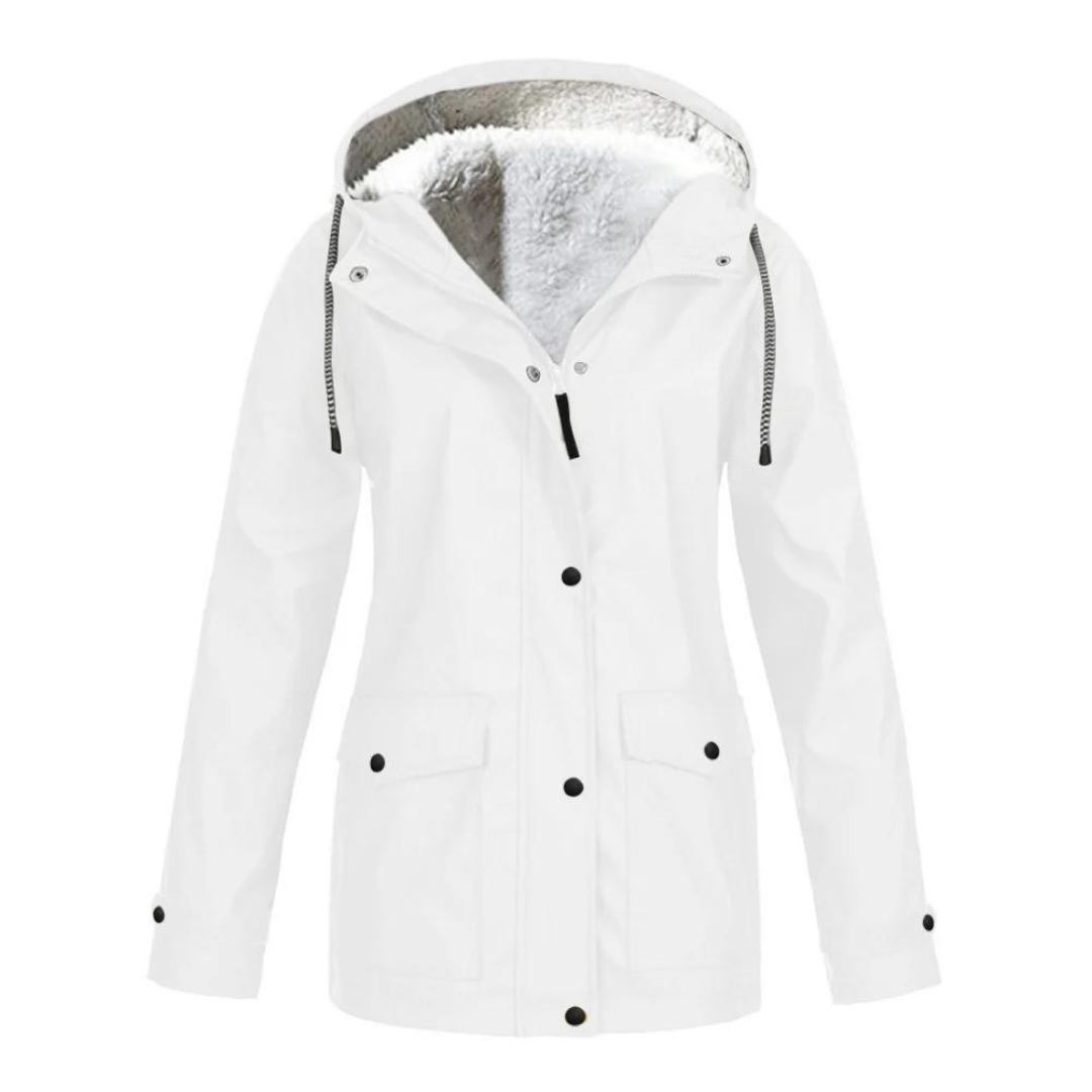 Chaqueta impermeable elegante con forro acogedor para mujer