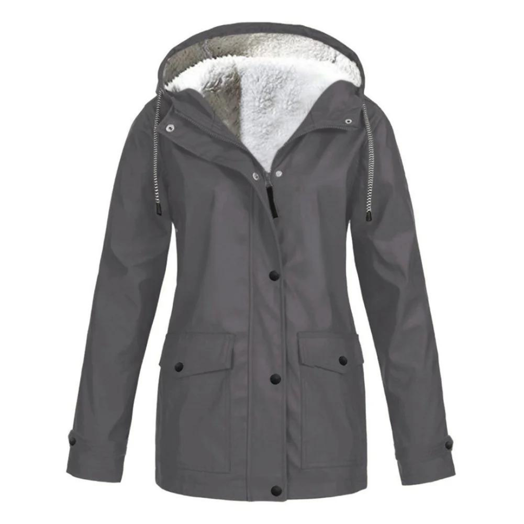Chaqueta impermeable elegante con forro acogedor para mujer