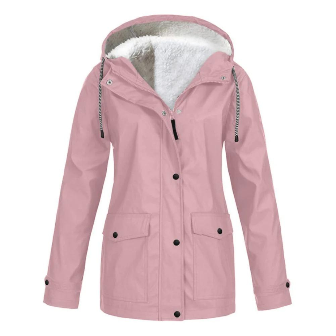 Chaqueta impermeable elegante con forro acogedor para mujer