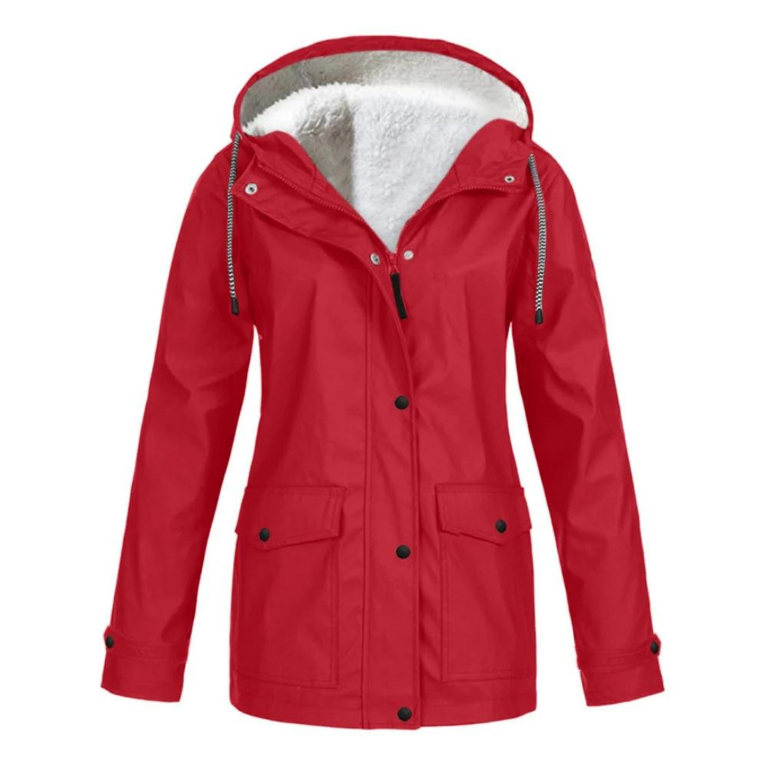 Chaqueta impermeable elegante con forro acogedor para mujer