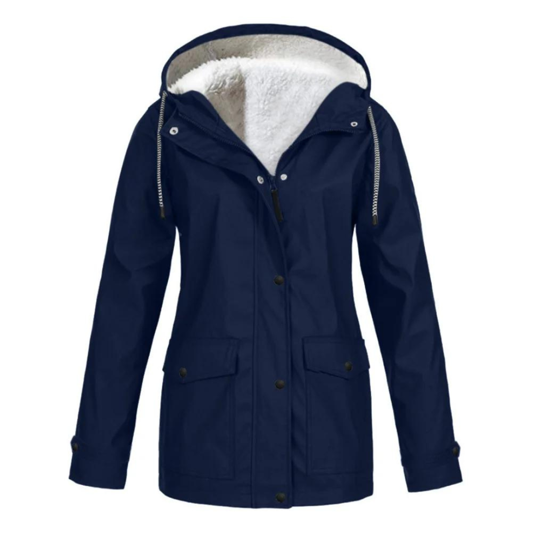 Chaqueta impermeable elegante con forro acogedor para mujer