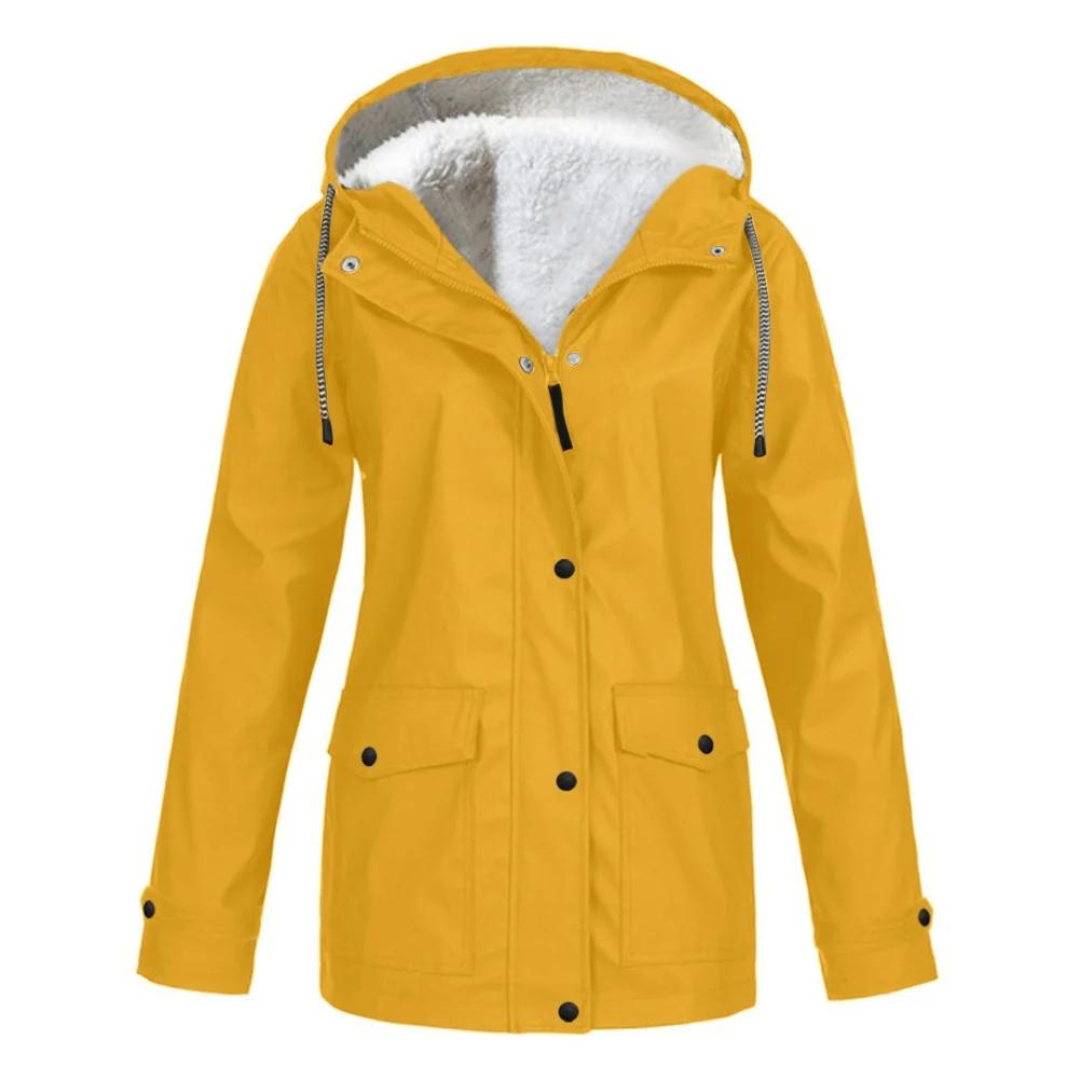 Chaqueta impermeable elegante con forro acogedor para mujer