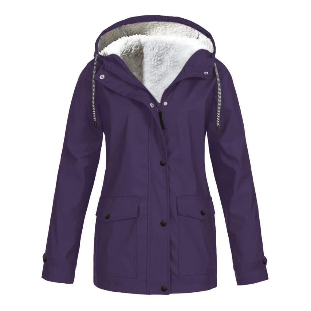 Chaqueta impermeable elegante con forro acogedor para mujer