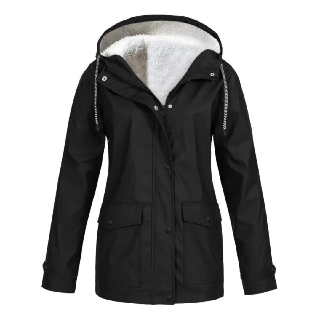 Chaqueta impermeable elegante con forro acogedor para mujer