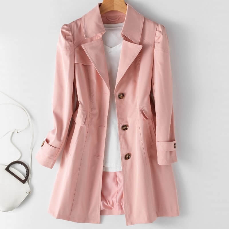 Gabardina clásica con cinturón para mujer