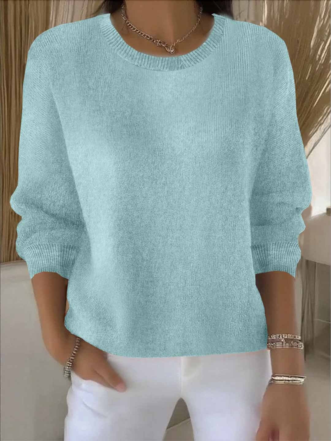 Jersey de cuello redondo con mangas anchas