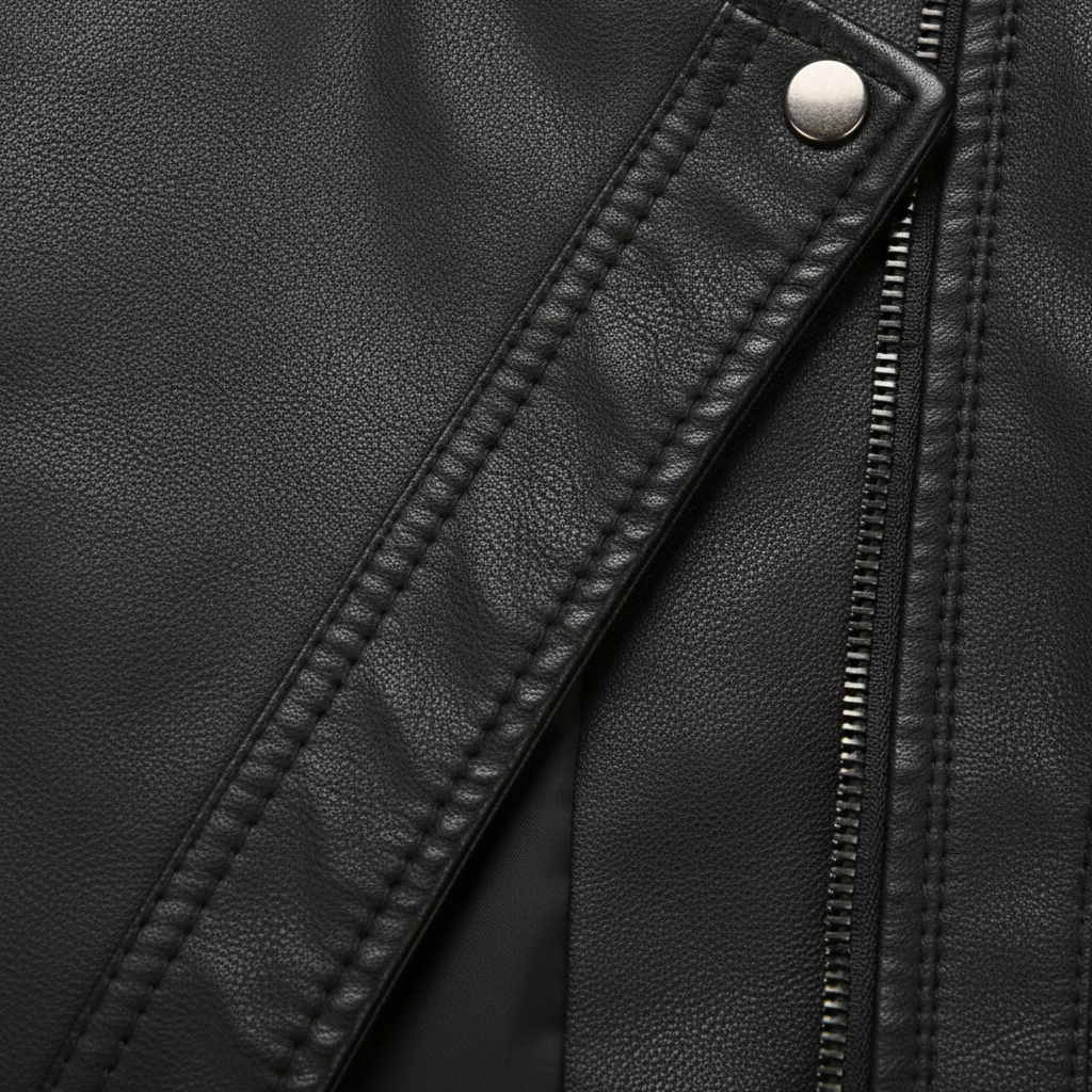 Chaqueta de cuero clásica para mujer