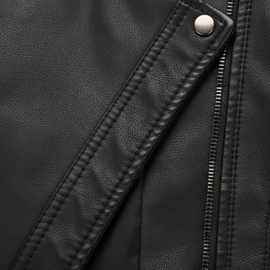 Chaqueta de cuero clásica para mujer