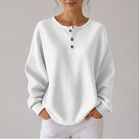 Sudadera henley de punto gofre