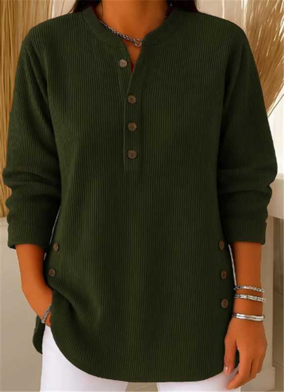 Túnica acanalada con cuello henley