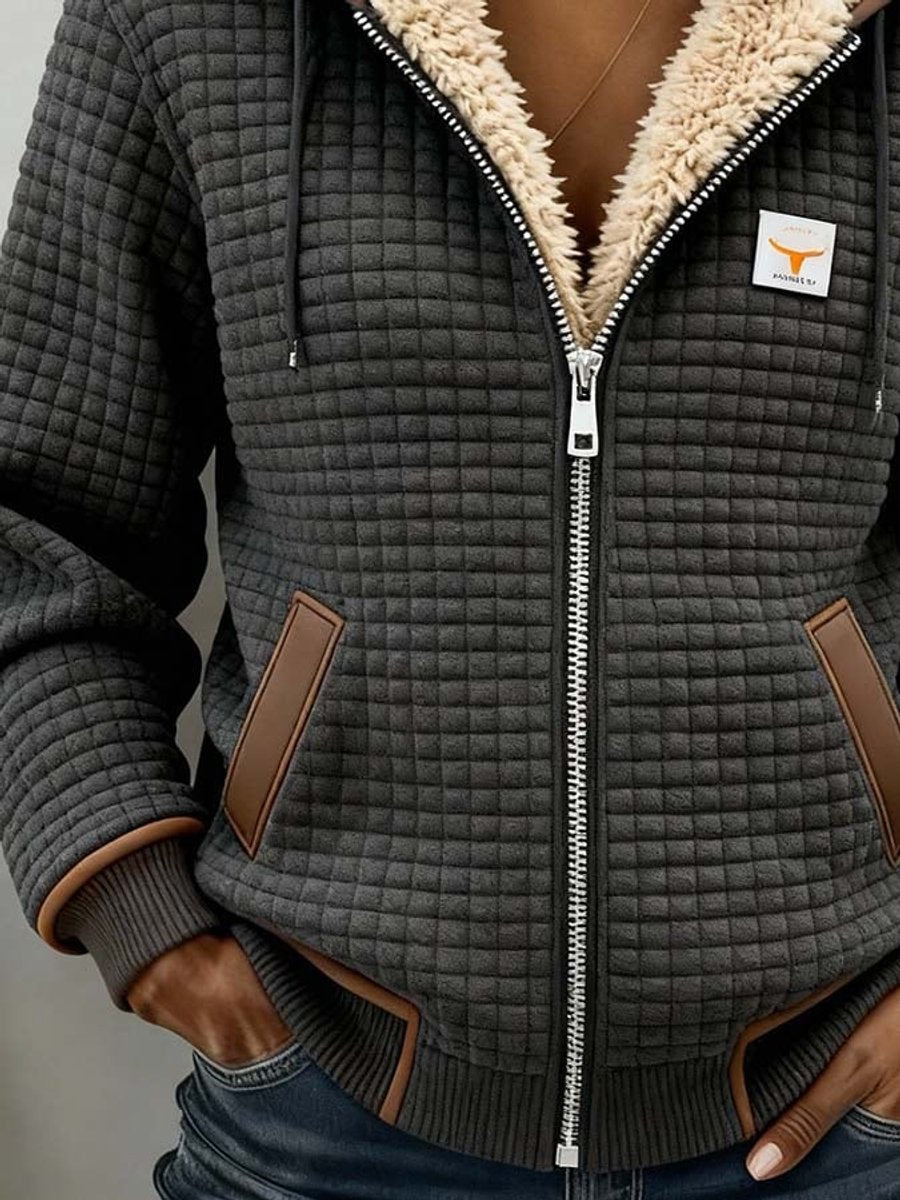 Chaqueta acolchada con cremallera y capucha con cordón